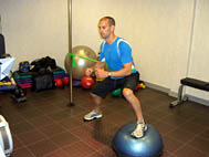 BOSU Step-overs with side resistance